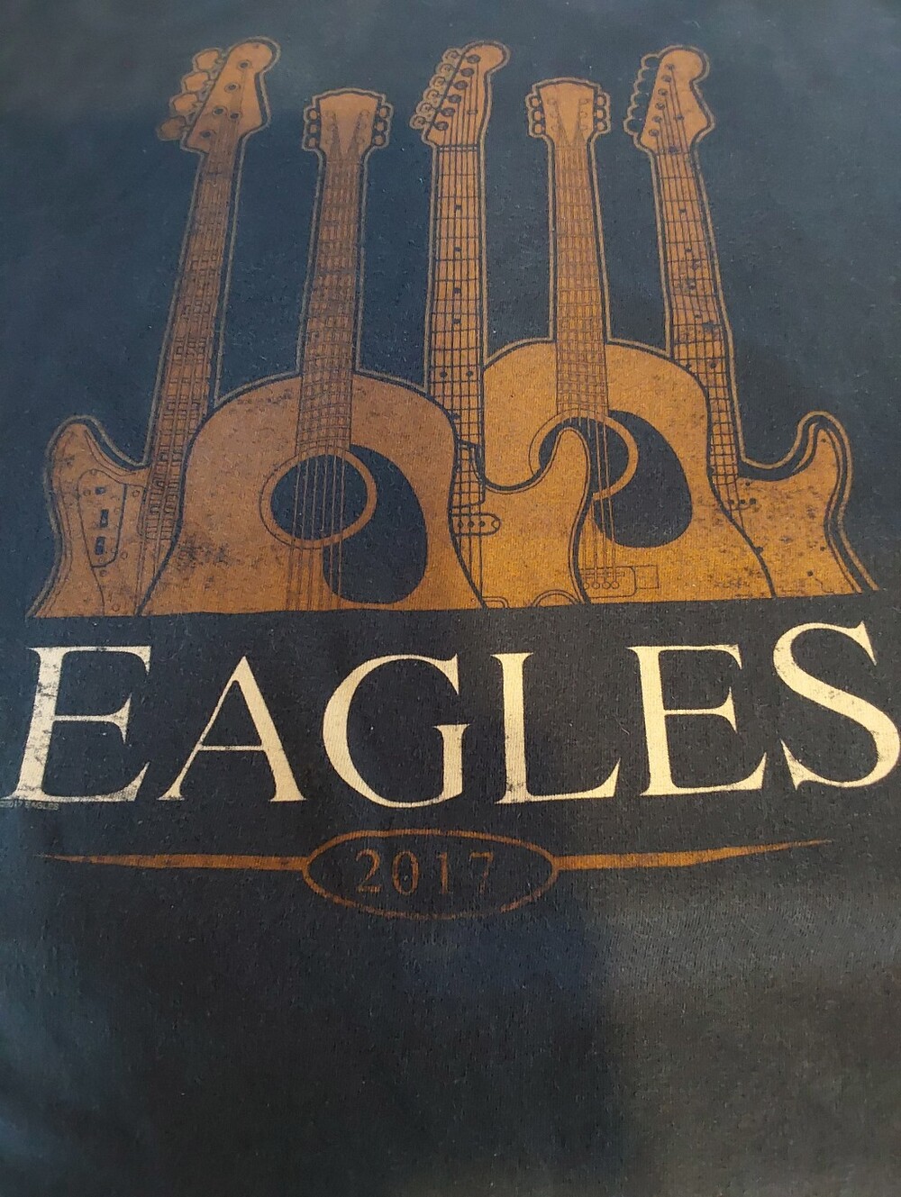 Eagles 2017 Guitar Graphic Tee - Navy with Rust Print